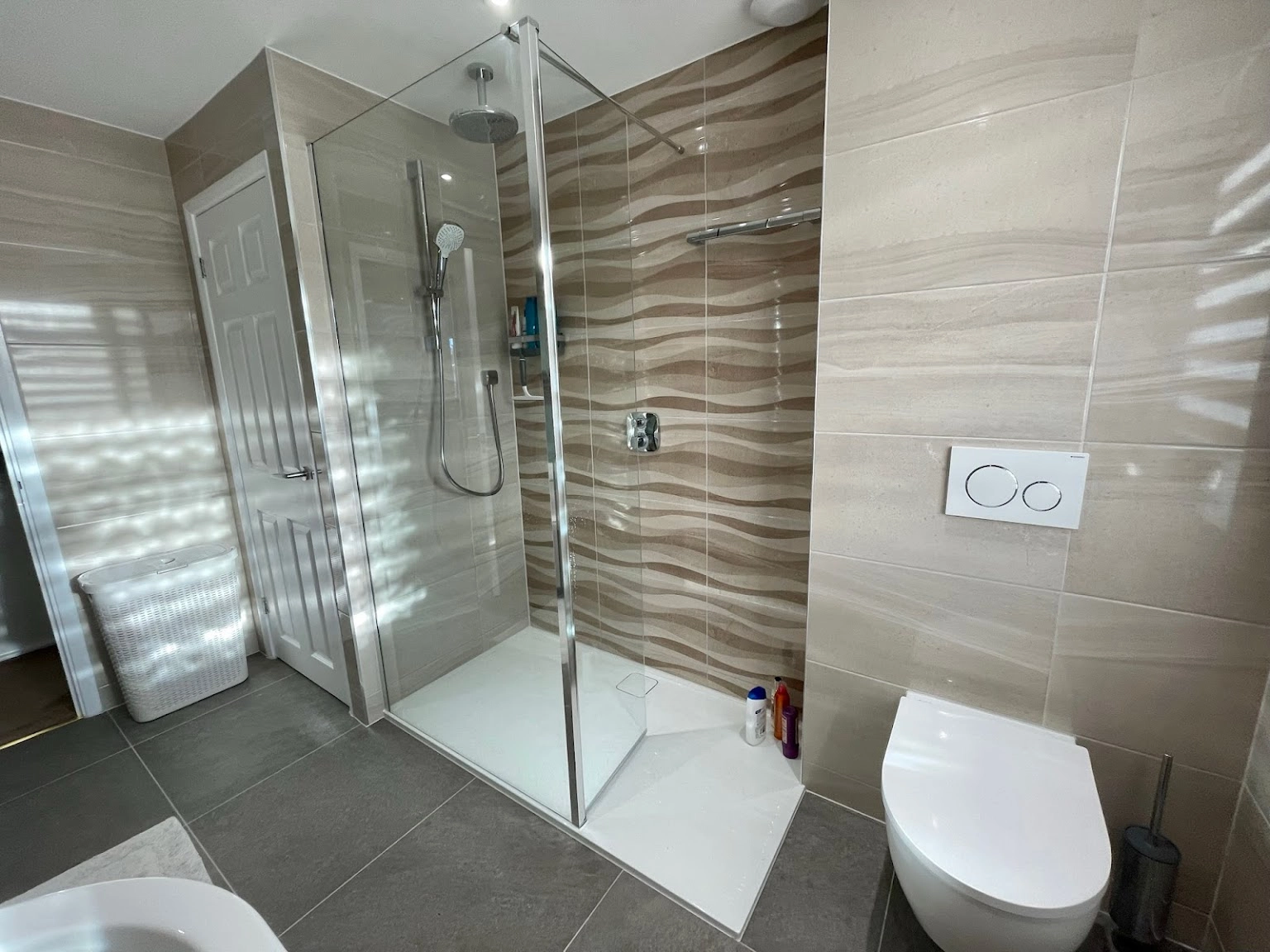 Bathroom renovation new walk in shower enclosure