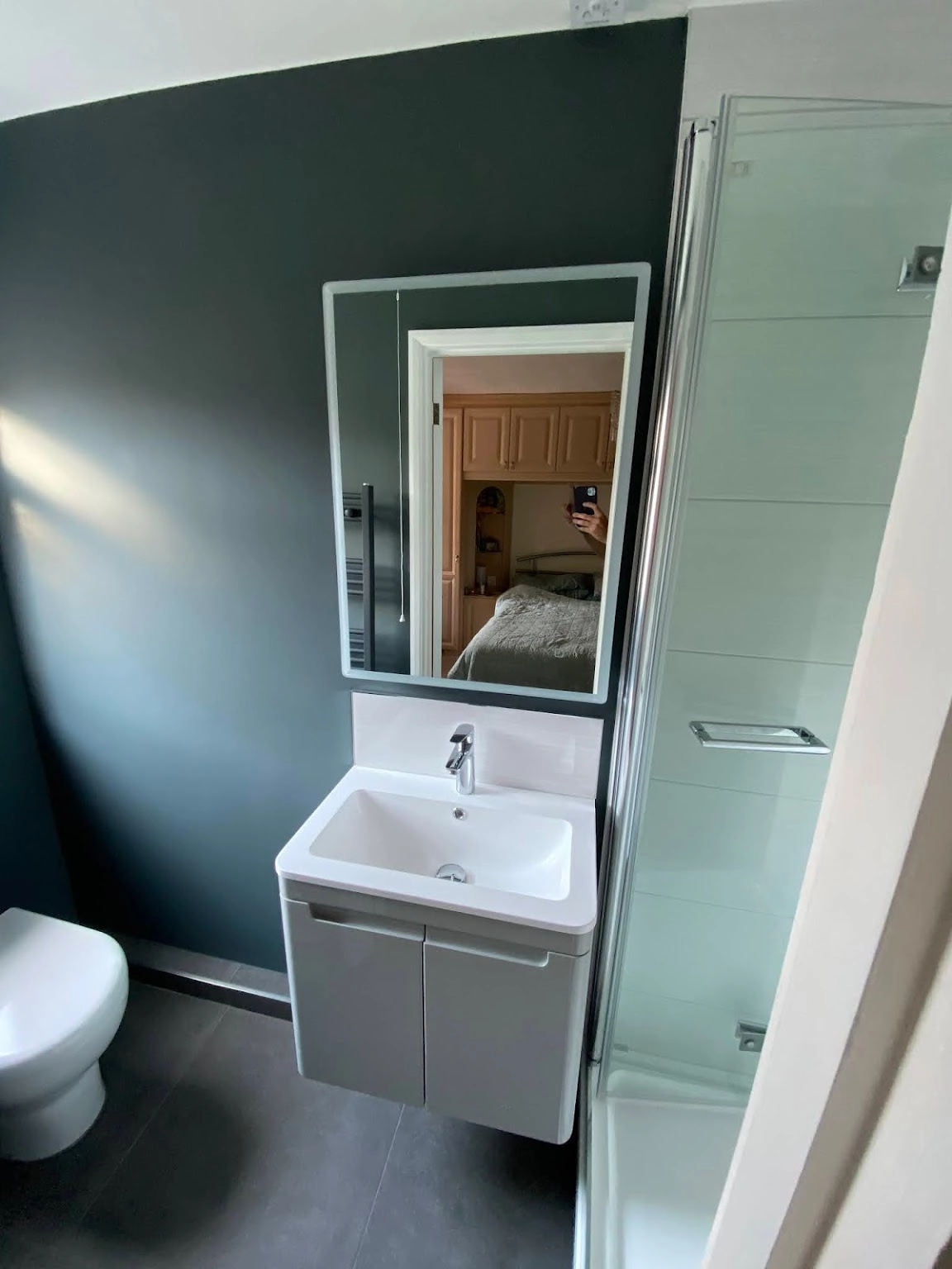 New ensuite installation with walk in shower