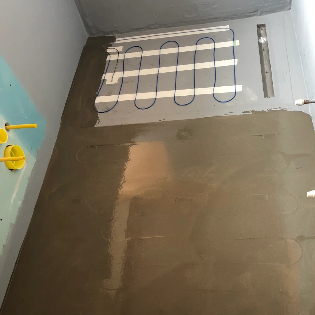 During bathroom renovation